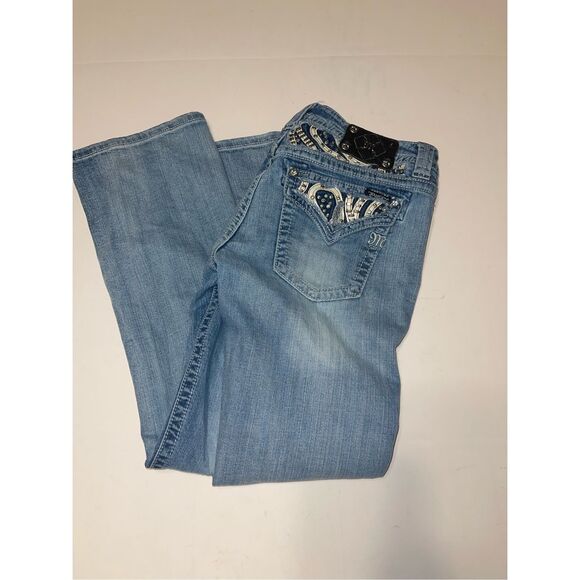 Miss Me Light Blue Boot Cut Jeans - Picture 1 of 11